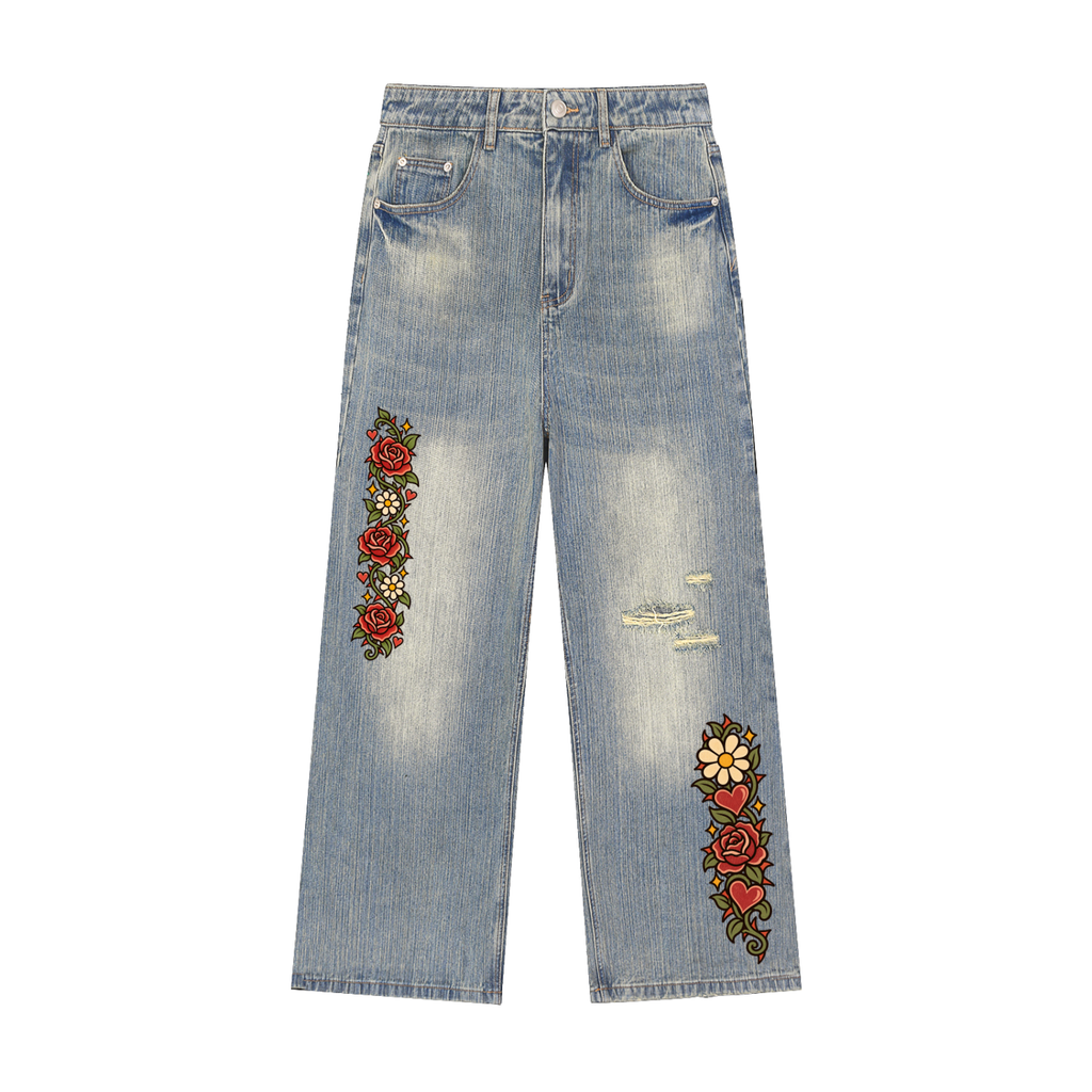 Soft Heart, Sharp Edges Vintage Wash Distressed Jeans