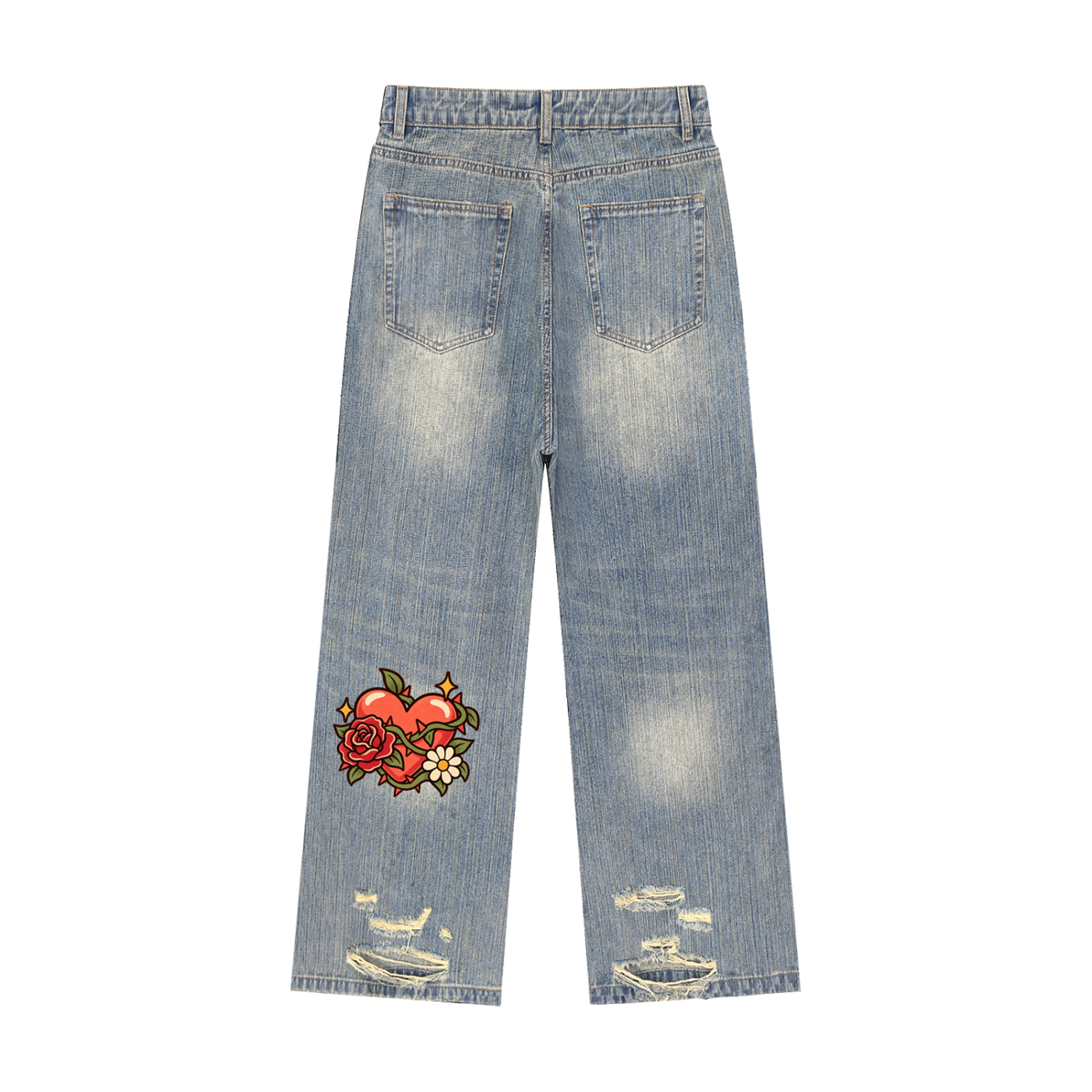 Soft Heart, Sharp Edges Vintage Wash Distressed Jeans