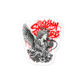 Battle Rap Angel Vinyl Decal by Sketchy Nature, 3 × 4-inch size, winged vocalist with red graffiti lettering