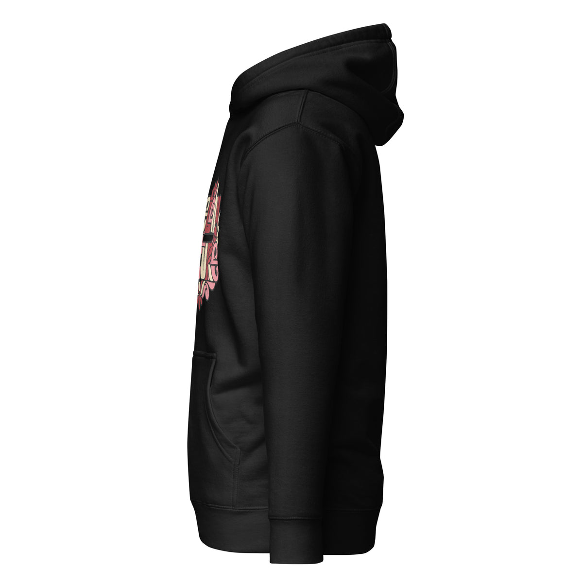 Soft Bloom Graphic Hoodie in black, left view