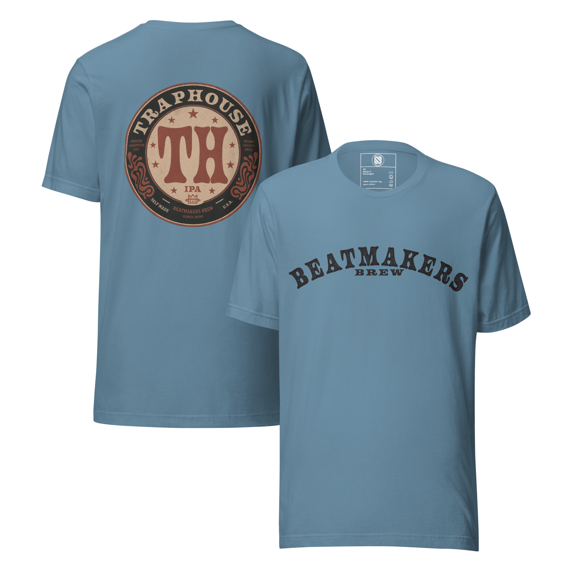 Sketchy Nature retro cassette tee in steel blue
